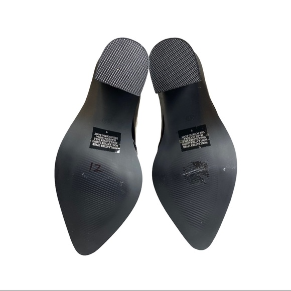 Black Patent Faux Leather Pointed Toe Ankle Bootie - Picture 10 of 11